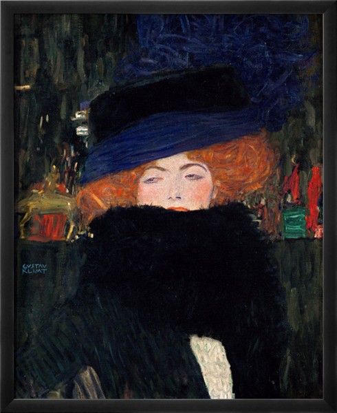 Lady with Hat and Feather Boa - Gustav Klimt Paintings